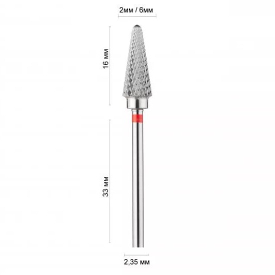 12160 DLX Фреза конус скругленный красный для ЛЕВШИ 