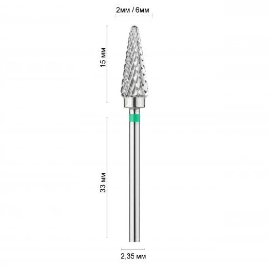 41160 DLX Фреза конус закругленный зеленый