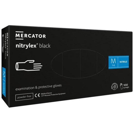 Перчатки нитриловые Nitrylex Black 100 шт, размер M